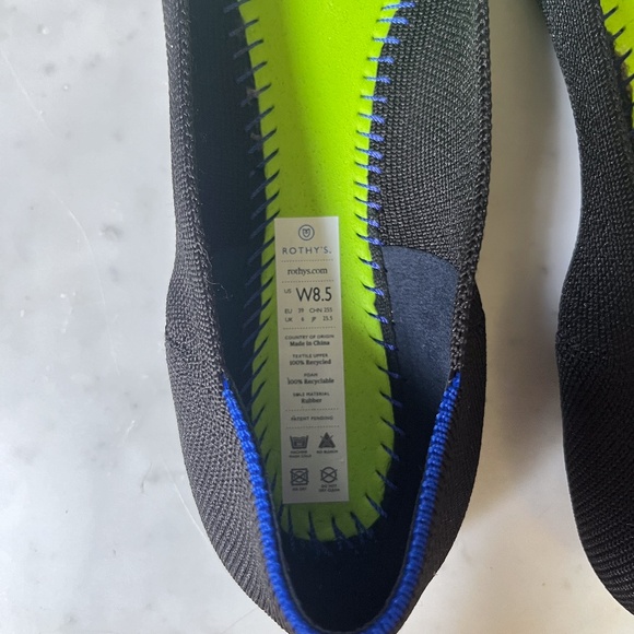 Rothy's The Point Classic Black Flat Size W8.5 Excellent! - Picture 12 of 12